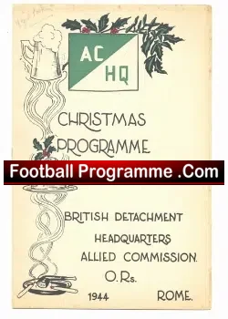 Army v Officers 1944 Rome – Very Rare Programme