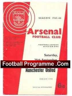 Arsenal v Manchester United 1965