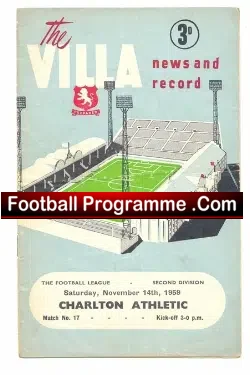 Aston Villa v Charlton Athletic 1959