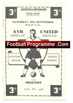 Ayr United v Greenock Morton 1958