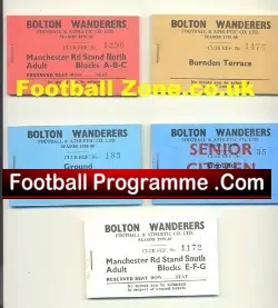 Bolton Wanderers Season Ticket Books – Unused X 5 – 1979- 1980