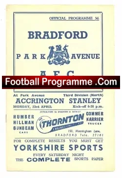 Bradford Park Avenue v Accrington Stanley 1956