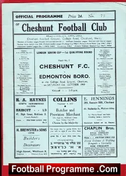 Cheshunt v Edmonton Borough 1949