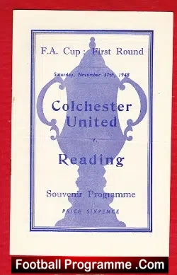 Colchester United v Reading 1948 – FA Cup Souvenir Programme