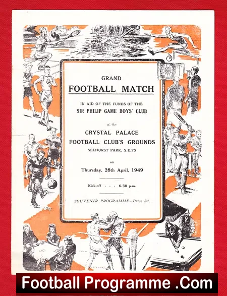 Crystal Palace Football Benefit Match 1949 – Rooke + Lawton Boys