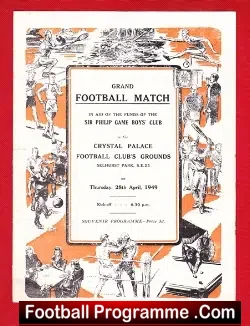 Crystal Palace Football Benefit Match 1949 – Rooke + Lawton Boys