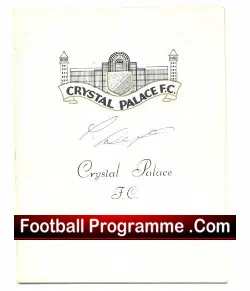 Crystal Palace v Birmingham City 1966 + Autograph - football programme