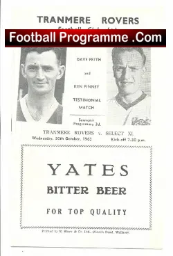 Dave Smith + Ken Finney Testimonial Benefit Tranmere Rovers 1963
