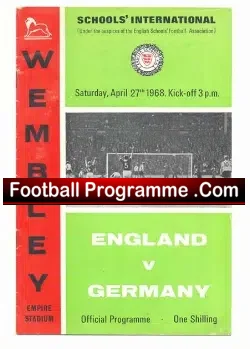 England v Germany 1968 – Wembley Schoolboys