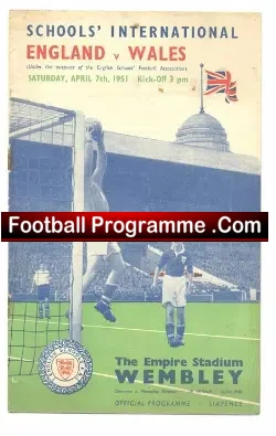 England v Wales 1951 – Wembley Duncan Edwards School Boy