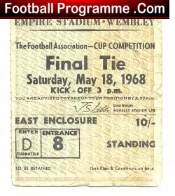 Everton v West Brom 1968 – FA Cup Final Football Ticket Stub