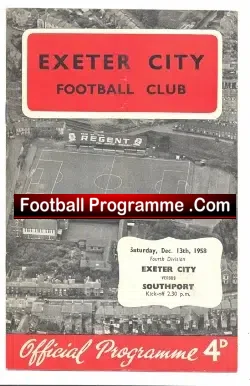 Exeter City v Southport 1958 - football programme