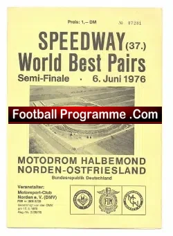 Germany Speedway Programme 1976 – Pairs Semi Norden