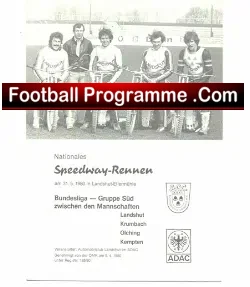 Germany Speedway Programme 1980 – Rennen