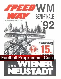 Germany Speedway Programme 1992 – Semi Final W Neustadt