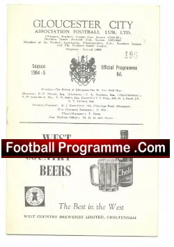 Gloucester City v Dover 1964 - football programme