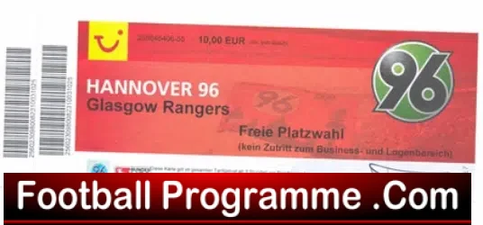 Hanover v Glasgow Rangers 1996 – Football Ticket Germany