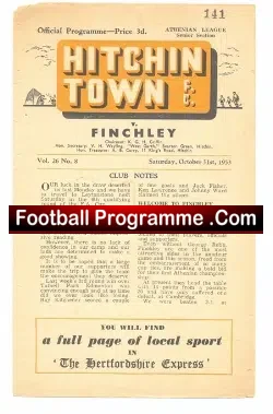 Hitchin Town v Finchley 1953