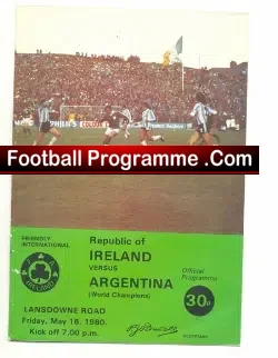 Ireland v Argentina 1980