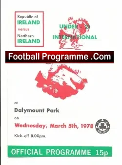 Ireland v Northern Ireland 1978 – Under 21 – U21 Dublin