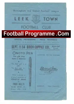 Leek Town v Birch Coppice 1954