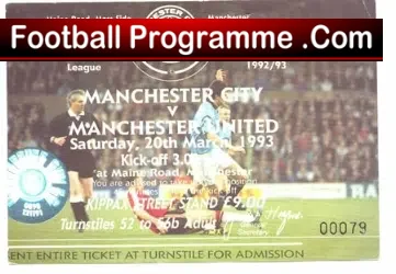 Manchester City v Manchester United 1993 – Ticket Champions