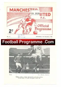 Manchester United v Aston Villa 1965 – Reserve Match
