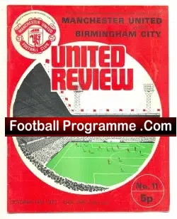 Manchester United v Birmingham City 1972