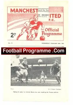 Manchester United v Chesterfield 1965 - Reserves Game - football programme