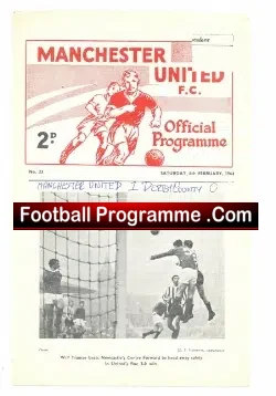 Manchester United v Derby County 1964 - Reserves - football programme
