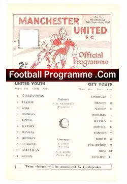 Manchester United v Manchester City 1967 – Reserves Match