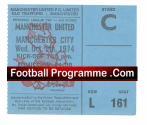 Manchester United v Manchester City 1974 – 2nd Division Season