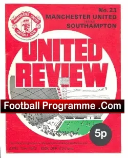 Manchester United v Southampton 1972