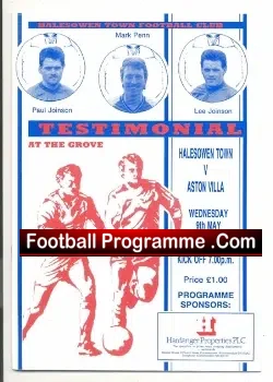 Mark Penn Paul Joinson Lee Joinson Testimonial Halesowen 1990