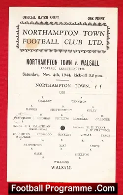 Northampton Town v Walsall 1944