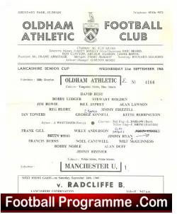 Oldham Athletic v Manchester United 1966 – Lancashire Senior Cup