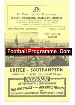 Oxford United v Southampton 1965 – Testimonial Benefit Match