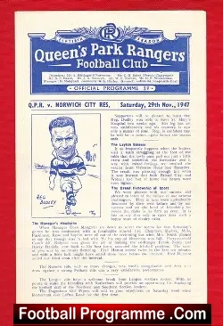 Queens Park Rangers v Norwich City 1947 – Reserves