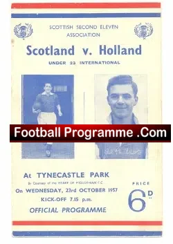 Scotland v Holland 1957 – U23 International – Autographed