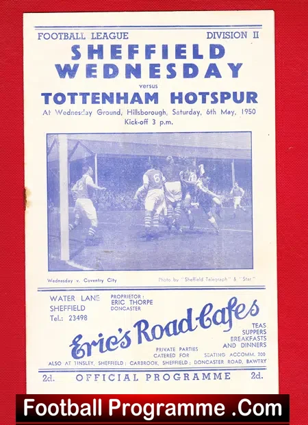 Sheffield Wednesday v Tottenham 1950 – Pirate – To Clear