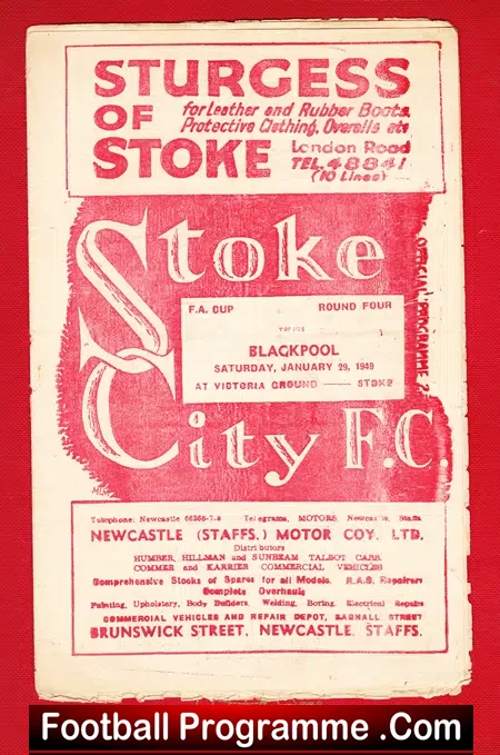 Stoke City v Blackpool 1949