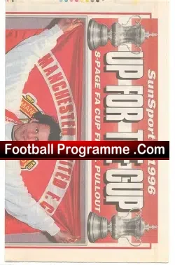 Sun Sports Newspaper Manchester United v Liverpool 1996 Souvenir - football memorabilia
