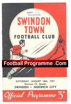 Swindon Town v Norwich City 1951