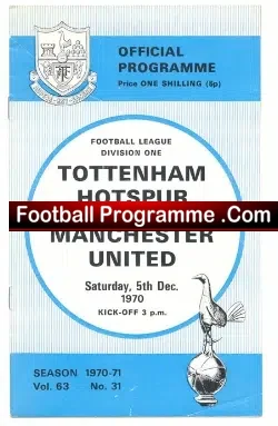 Tottenham Hotspur v Manchester United 1970 -70s
