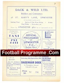 Upminster v Dagenham Dock 1950