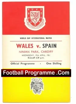 Wales v Spain 1961 – World Cup