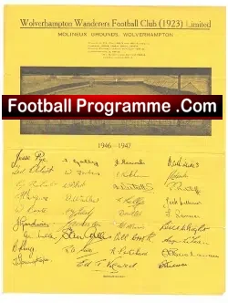 Wolves 1946 47 Football Club Signed Sheet PP - football memorabilia
