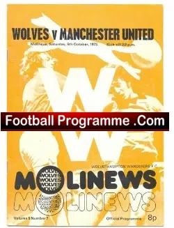 Wolves Wolverhampton v Manchester United 1973
