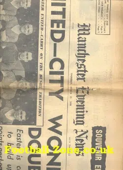 Manchester Evening News Paper 1956 Babes + Man City Final