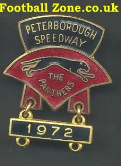 Peterborough Speedway Badge 1972 + Year Bar